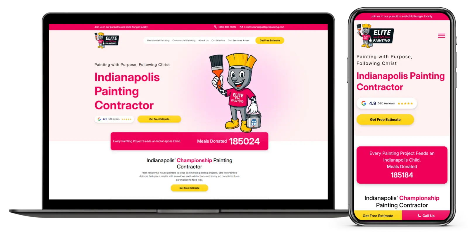 Elite Pro Painting website homepage