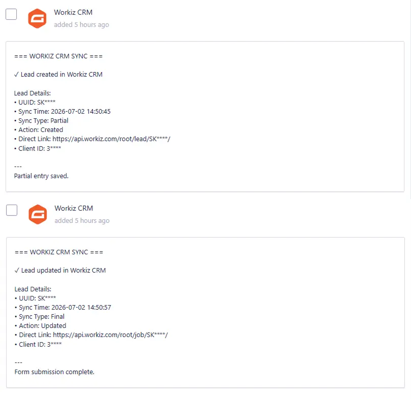 Multi-step estimate form syncing partial entries to a CRM